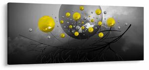 Obraz - žlté abstraktné gule (120x50 cm)