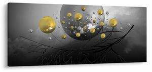 Obraz zlatých abstraktných gulí (120x50 cm)