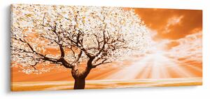 Oranžový obraz stromu (120x50 cm)