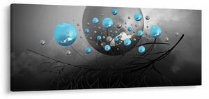 Obraz - svetlo modré abstraktné gule (120x50 cm)