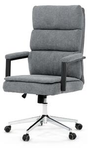 Autronic - Křeslo kancelářské, šedá látka, kříž kov chromový, houpací mechanismus, čalouněné područky - KA-D8204 GREY2