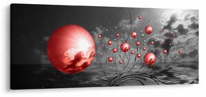 Obraz červených gulí (120x50 cm)