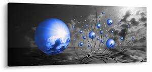 Obraz tmavo modrých gulí (120x50 cm)
