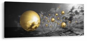 Obraz okrových gulí (120x50 cm)