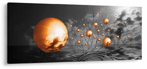 Obraz oranžových abstraktných gulí (120x50 cm)