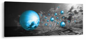 Obraz svetlo modrých gulí (120x50 cm)