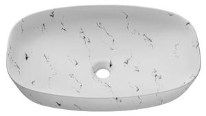 Keramické umývadlo MEGI, biely mramor, 60 cm