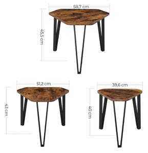 Dekorstudio Set 3ks rustikálnych kávových stolíkov - LNT14BXV1