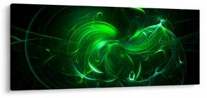 Obraz - zelená abstrakcia (120x50 cm)