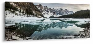 Obraz - jazero v zime (120x50 cm)