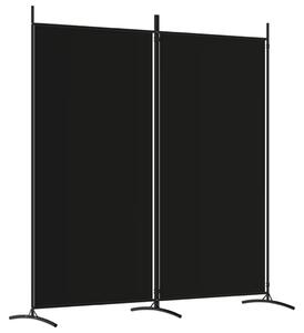 2-panelový paraván čierny 175x180 cm látkový