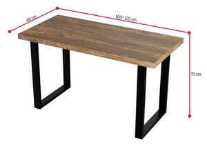 Jedálenský stôl VANE, 100x60x75, beton rezaty