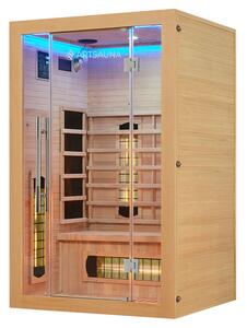 Infračervená sauna Kiruna120 s duálnou technológiou a drevom Hemlock