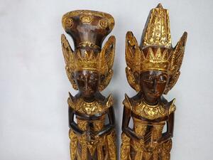 Sošky RÁMA SITA - pár 100 cm, hnedá zlatá, exotické drevo, ručná práca