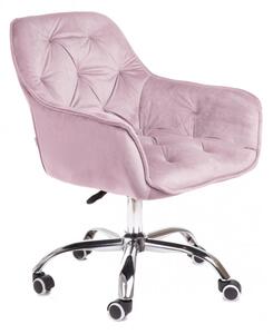 Kancelárska stolička FLOSSI zamatová ružová ALL 859231