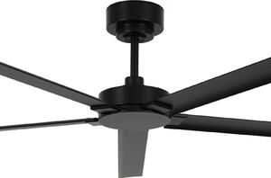 Beacon Lighting Stropný ventilátor Monza, čierny, DC, tichý, Ø 152 cm, IP55, Čierna, Obývacia izba / jedáleň, Hliník, Moderný