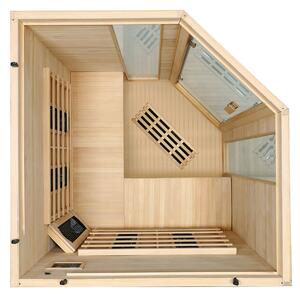 Infračervená sauna/tepelná kabína Nyborg E150V s plným spektrom, panelovými radiátormi a drevom Hemlock