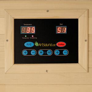 Infračervená sauna/tepelná kabína Nyborg E150V s plným spektrom, panelovými radiátormi a drevom Hemlock