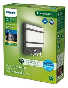 Philips - LED Vonkajšie nástenné svietidlo so senzorom PETRONIA LED/3,8W/230V IP44