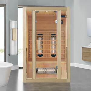 Infračervená sauna/tepelná kabína Nyborg S120V s plným spektrom, panelovým radiátorom a drevom Hemlock