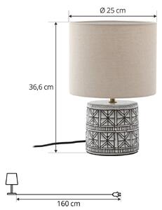 Stolná lampa Lucande Thalorin, výška 36,5 cm, keramika