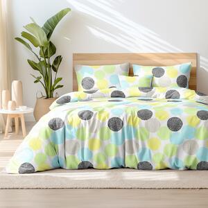 Goldea bavlnené posteľné obliečky - farebné kruhy s drobnými tvarmi 140 x 200 a 70 x 90 cm
