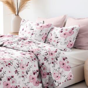 Goldea bavlnené posteľné obliečky - kvety sakury 150 x 200 a 50 x 60 cm