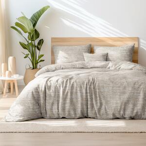 Goldea bavlnené posteľné obliečky - melírovo hnedé 140 x 200 a 70 x 90 cm
