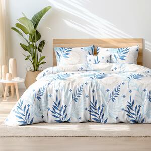 Goldea saténové posteľné obliečky deluxe - mandaly s modrými lístkami 140 x 200 a 70 x 90 cm