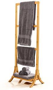 Blumfeldt Vešiak uteráky, 3 tyčky uteráky, 40 x 104,5 x 27 cm, rebríkový dizajn, bambus