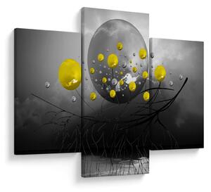 Obraz - žlté abstraktné gule (90x60 cm)