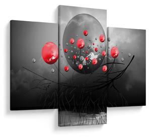 Obraz červených abstraktných gulí (90x60 cm)