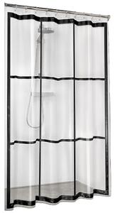 Sealskin Brix sprchový záves 200x180 cm transparentná-čierna 210961319