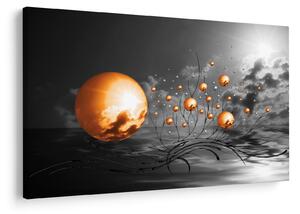 Obraz oranžových abstraktných gulí (90x60 cm)
