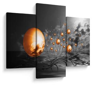 Obraz oranžových abstraktných gulí (90x60 cm)