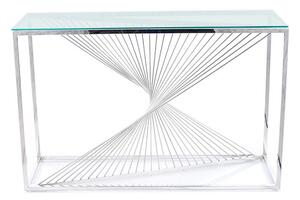 Konzolový stolík FLOMI chróm/sklo