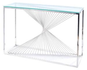 Konzolový stolík FLOMI chróm/sklo