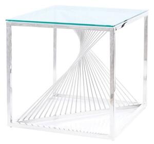 Prístavný stolík FLOMI chróm/sklo