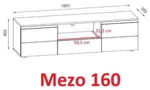 TV stolík MEZO 160 dub artisan/biela