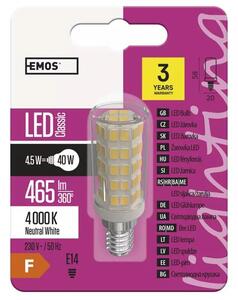 ZQ9141 EMOS LED žiarovka JC A++ 4,5W/E14 4000K