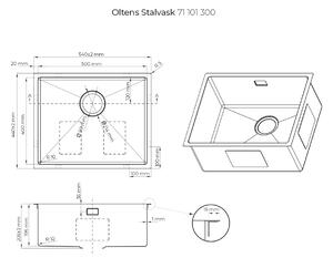 Oltens Stalvask nerezový drez 54x44 cm 71101300