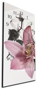 Nástenné hodiny orchidea 30x60cm IV - plexi
