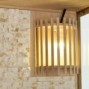 Tradičná saunová kabína / fínska sauna Espoo200 s kamennou stenou Premium - 200 x 200 cm 8 kW