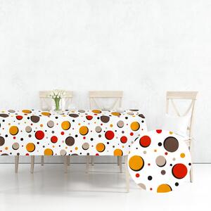 Ervi bavlnený obrus na stôl štvorcový - farebné kruhy