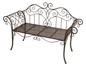 Čierno-tmavohnedá kovová záhradná lavica Selene – Garden Pleasure