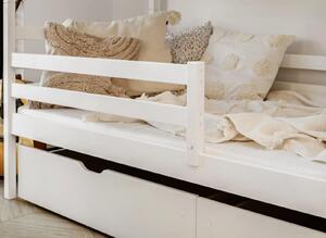 Detská poschodová posteľ z masívu borovice NINA so zásuvkami 200x90 cm - biela