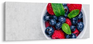 Obraz - miska s lesným ovocím (120x50 cm)