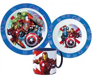 Sada plastového riadu Avengers s hrnčekom