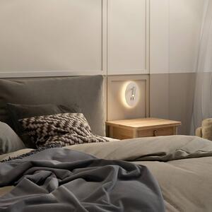 Lucande LED nástenné svietidlo Kimo, oválne, biele, hliník, lampa na