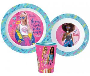 Sada plastového riadu Barbie s kelímkom - 3 diely